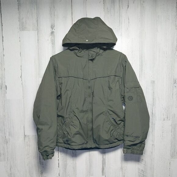 Columbia Insulated Jacket Women's Medium Green Hooded - Picture 1 of 12